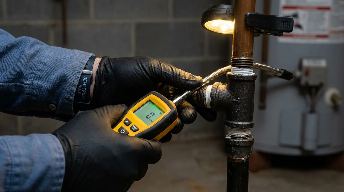 Gas leak detection with electronic sniffer by Johns Plumbing LLC in Arlington